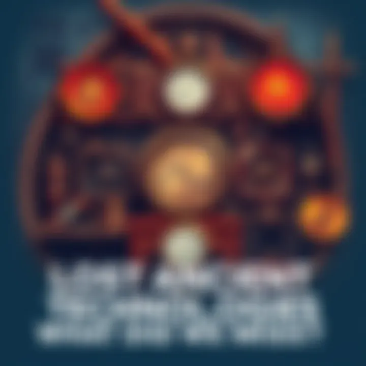 Ancient Technologies Illustration of ancient mechanical clocks and telescopes surrounded by historical artifacts.