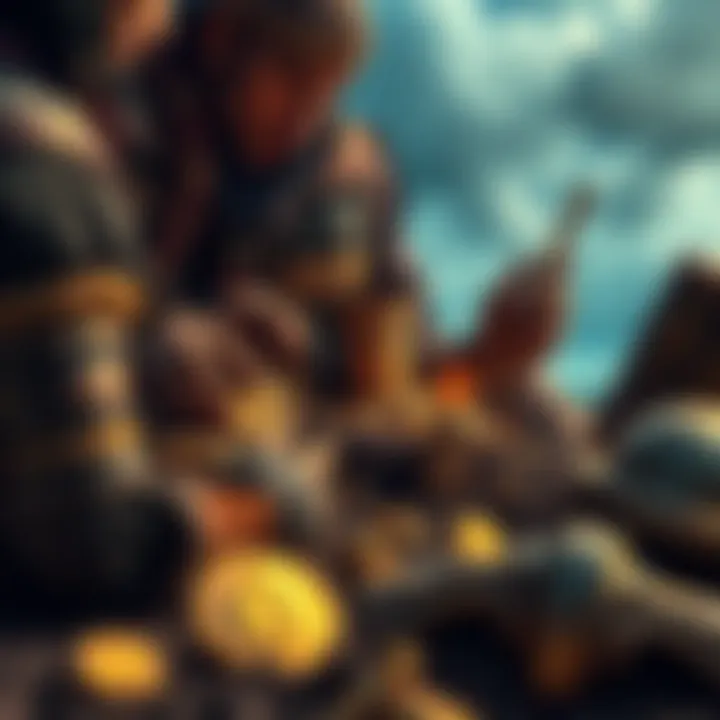 The treasure team digs excitedly on Lot 5, uncovering ancient artifacts and gold coins on Drunk Island.