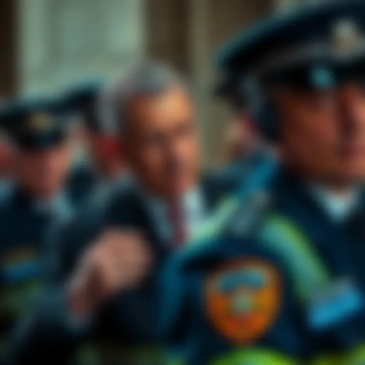 Former Prince Andrew being escorted by police during his arrest on his birthday