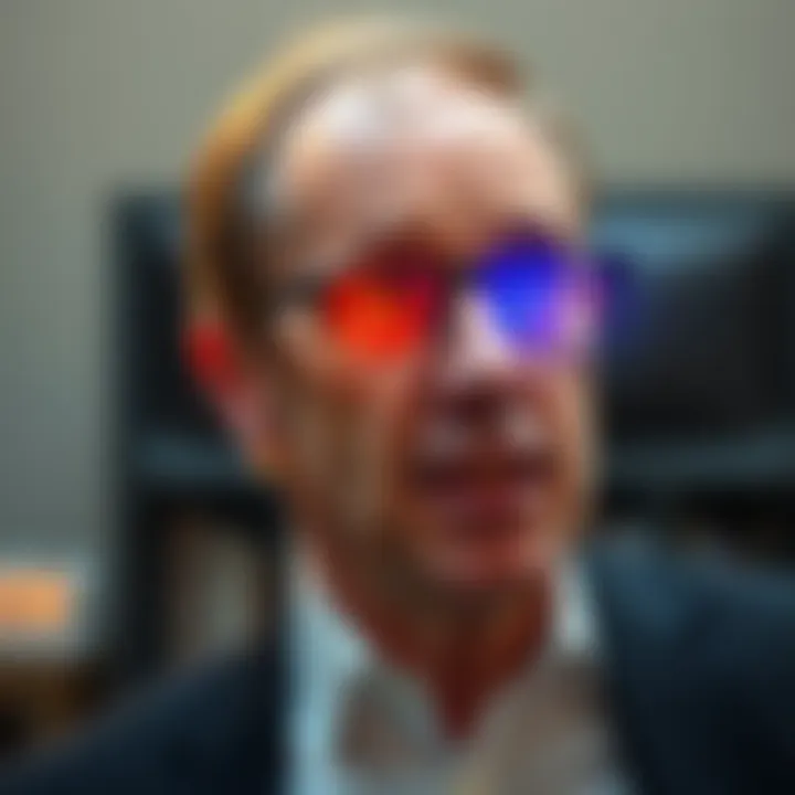 Financial analyst Andrew Ross Sorkin showing his coloboma condition during an interview on 60 Minutes