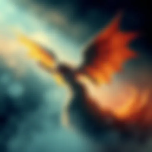 An angel morphing into a bat in a dreamlike setting with soft light and swirling colors