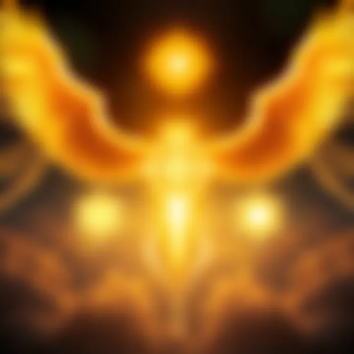 Three glowing symbols representing Tacritau, Zeirna, and Marnes, radiating light and energy in a mystical setting.