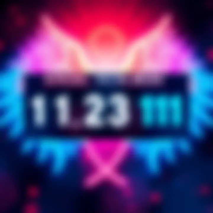 A visual representation of angel numbers 1111, 123, and 111 in a bright, colorful design, symbolizing motivation and life transitions.