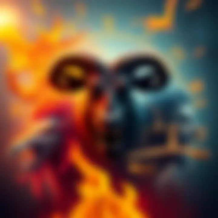 Illustration of different zodiac signs showing various anger levels, with Taurus at the center displaying explosive rage and fire signs around exhibiting unpredictable anger, and Libra showing passive-aggressive behavior.