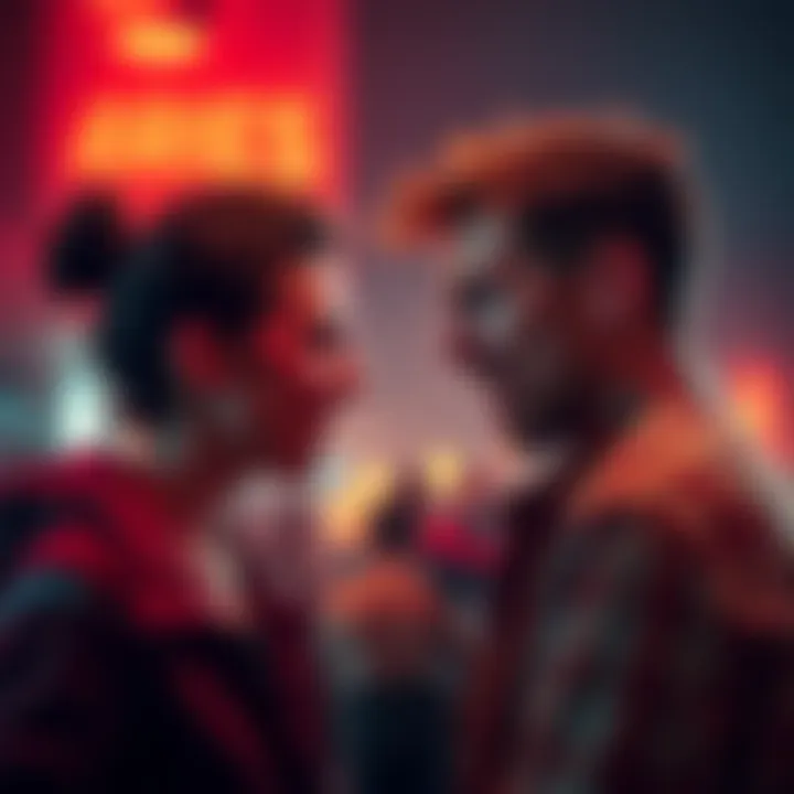 Two friends facing each other with expressions of anger and disappointment, showing conflict in their relationship