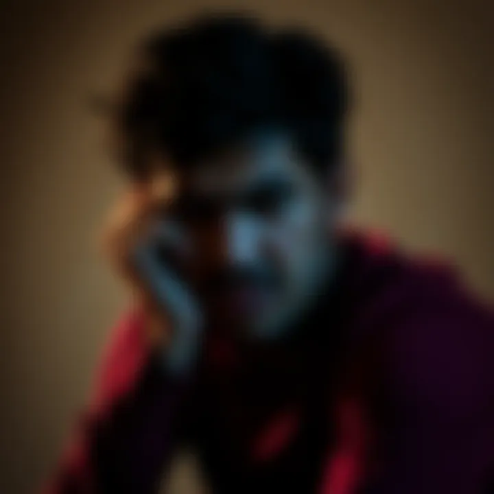 Individual with an upset expression, showing frustration after facing meanness from others, sitting alone in a thoughtful pose