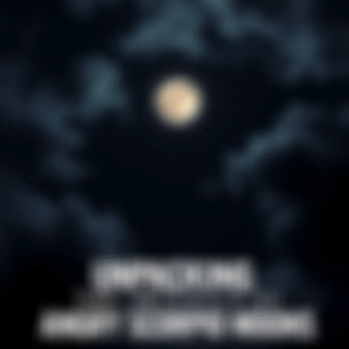 A dark sky with a bright full moon, symbolizing intense emotions, surrounded by swirling clouds. The focus is on the moon's glow, representing Scorpio's fierce energy.