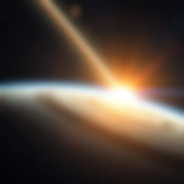 Anomaly approaching Jupiter with a bright trail in space