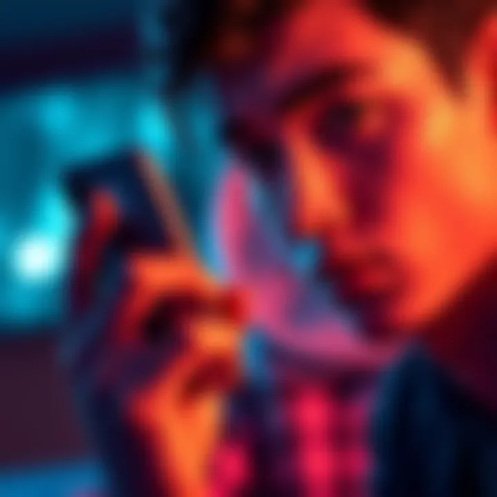 A person looking at a phone with a puzzled expression, reflecting on missed messages. The screen shows a chat interface with an anonymous sender.