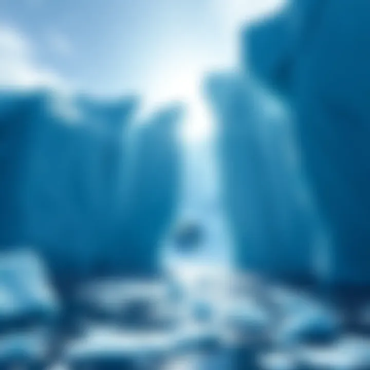 A depiction of a massive ice wall representing Antarctica, with a globe showing the surrounding waters, illustrating the claim made by a friend.