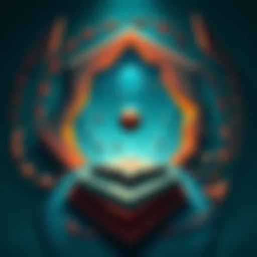 Cover illustration of Antimemetics Division Art depicting the concept of antimemes with abstract shapes resisting visibility, featuring a mysterious book in the center