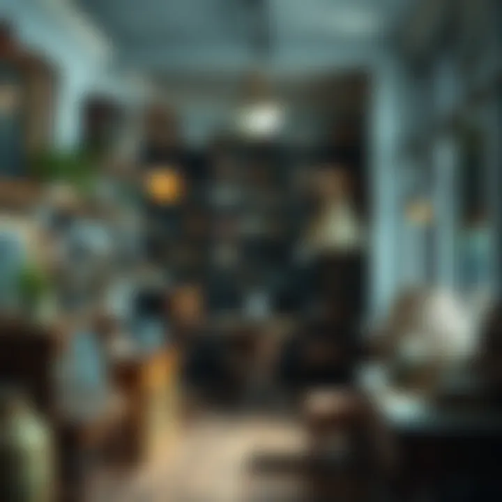 A neatly arranged antique shop featuring various collectibles while avoiding potentially disrespectful items, showcasing sensitivity in display.