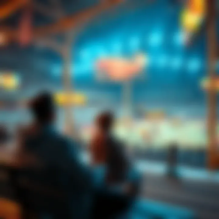 Person feeling anxious about pit experience A person sitting on a bench, looking worried while gazing at a pit area with people enjoying activities inside it.