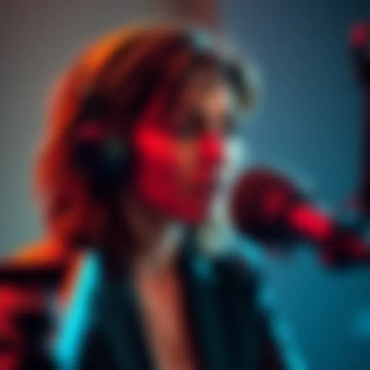 Anya Wick speaking into a microphone during a podcast interview, discussing Bill Clinton and the Cult of Baal.