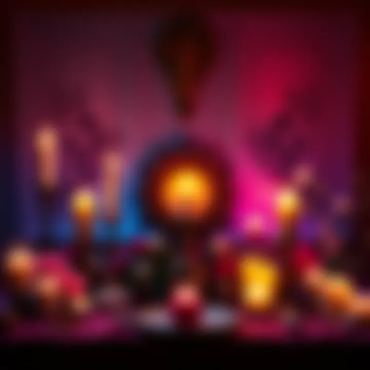 A beautifully arranged altar dedicated to Aphrodite, featuring candles, flowers, and symbols of love and beauty.