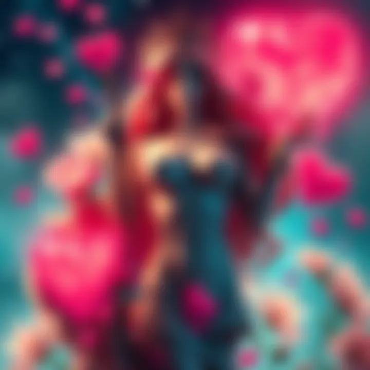 A beautiful depiction of Aphrodite surrounded by flowers and hearts, symbolizing love and beauty.