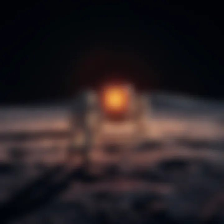 New footage showing astronauts on the lunar surface with studio lighting backdrop