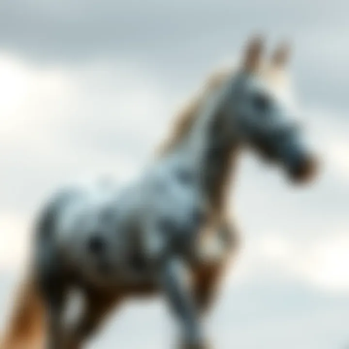 Appaloosa horse in Roger's documentary The Appaloosa horse featured in Roger's film, showing its distinctive coat pattern and stance