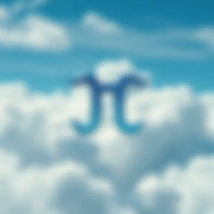 A representation of the Aquarius symbol surrounded by fluffy clouds, illustrating the airy perception of Aquarians.