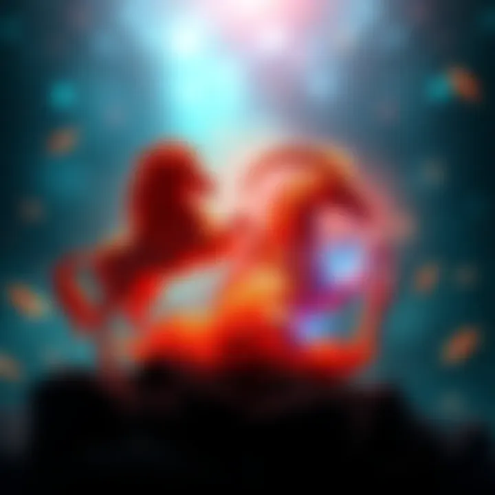 Aquarius and Aries zodiac symbols side by side with astrological elements