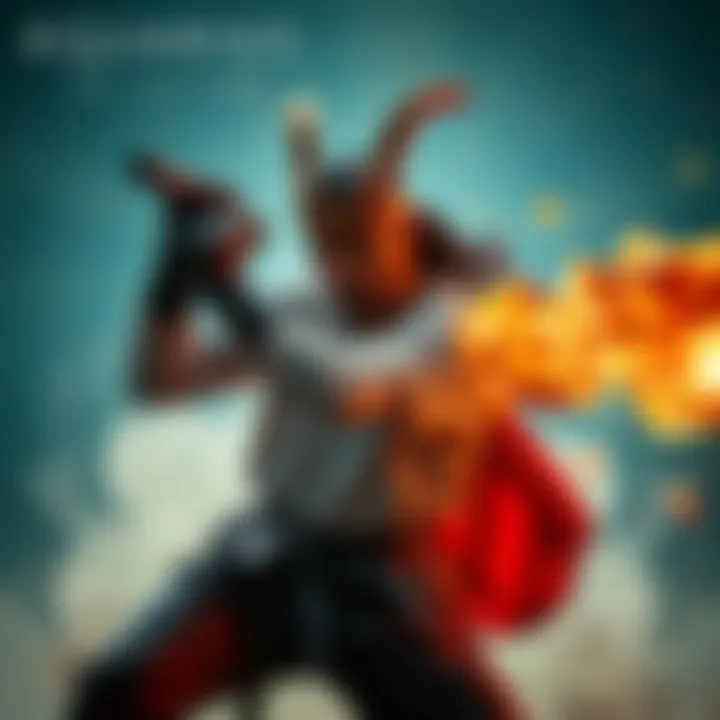 An Aquarius individual demonstrates their fighting skills in a dynamic pose, showing a blend of calmness and intensity.