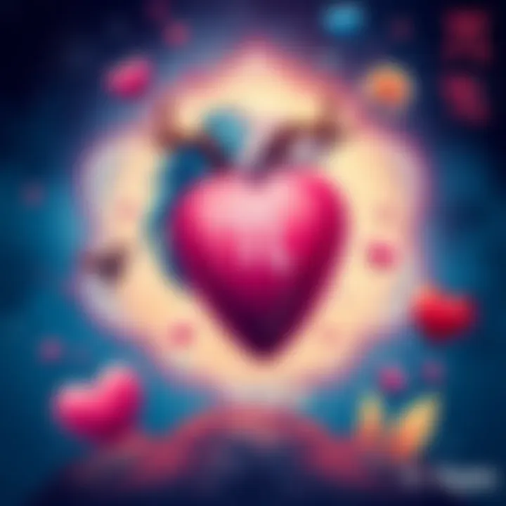 An illustration of the Aquarius zodiac sign surrounded by symbols of love and affection, showcasing a caring relationship.
