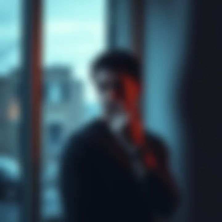 A contemplative man looking out a window, reflecting on relationships with a thoughtful expression.