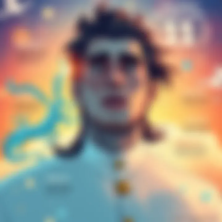 Aquarius Man Traits An illustration showing traits of an Aquarius man, highlighting his personality, strengths, and challenges in relationships.