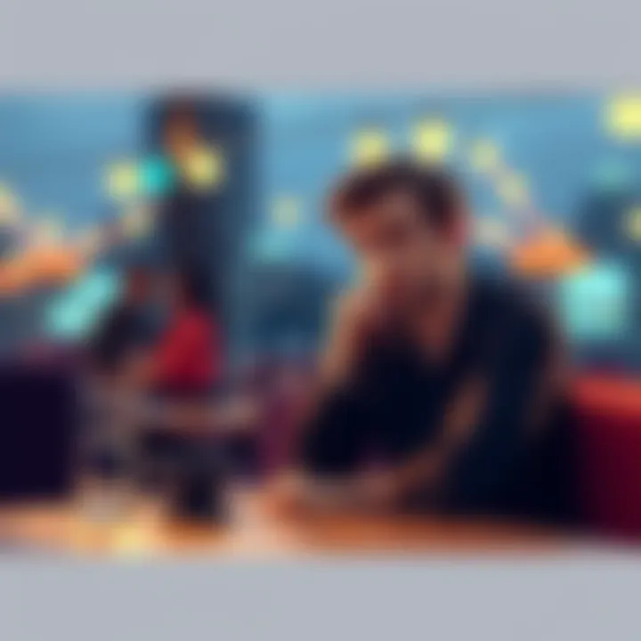 An Aquarius individual sitting at a table during a date, looking thoughtful and slightly anxious about their dating experience.