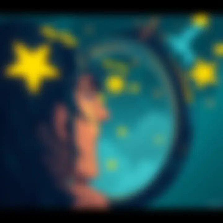 Aquarius Reflection on Dislike An Aquarius person looking thoughtfully at a mirror, showing mixed emotions about being disliked, surrounded by stars and air symbols.