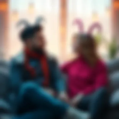 An Aquarius person and their partner sharing a moment of understanding and support while sitting together in a cozy setting