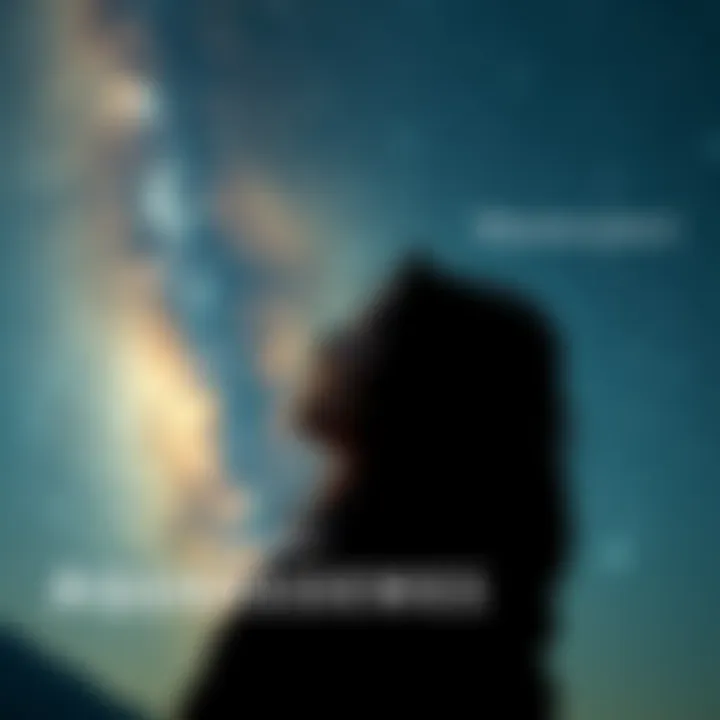 A thoughtful person gazing at the stars with a sense of solitude, representing the emotional challenges of Aquarius risings during Pluto's shift.