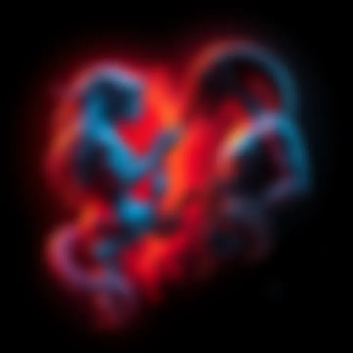 Aquarius and Scorpio Friendship A graphic showing the zodiac signs Aquarius and Scorpio, symbolizing their friendship dynamics with contrasting colors and styles, representing their clash and potential connection.