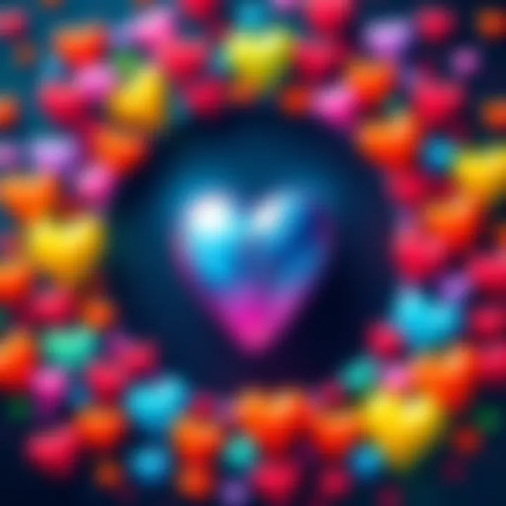 Aquarius symbol surrounded by colorful hearts representing emotional intelligence