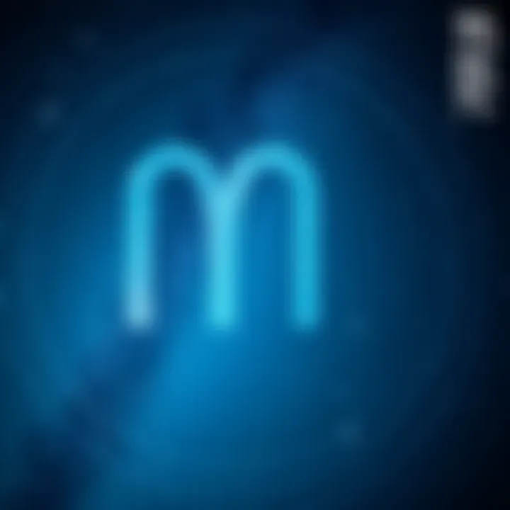 Aquarius zodiac symbol surrounded by a starry night sky, representing self-awareness and uniqueness.