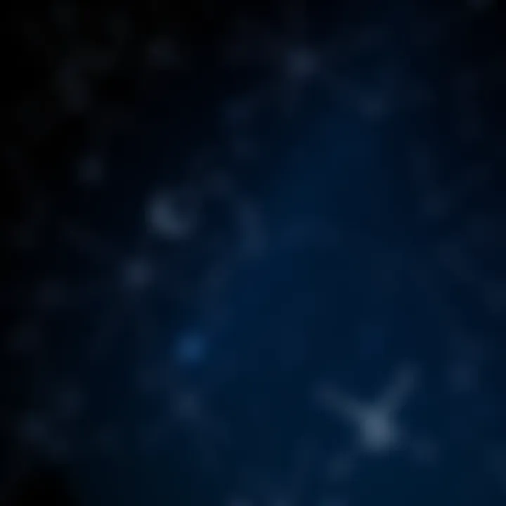 A night sky filled with stars and Aquarius symbols representing the complexity of Aquarius men and their relationships.