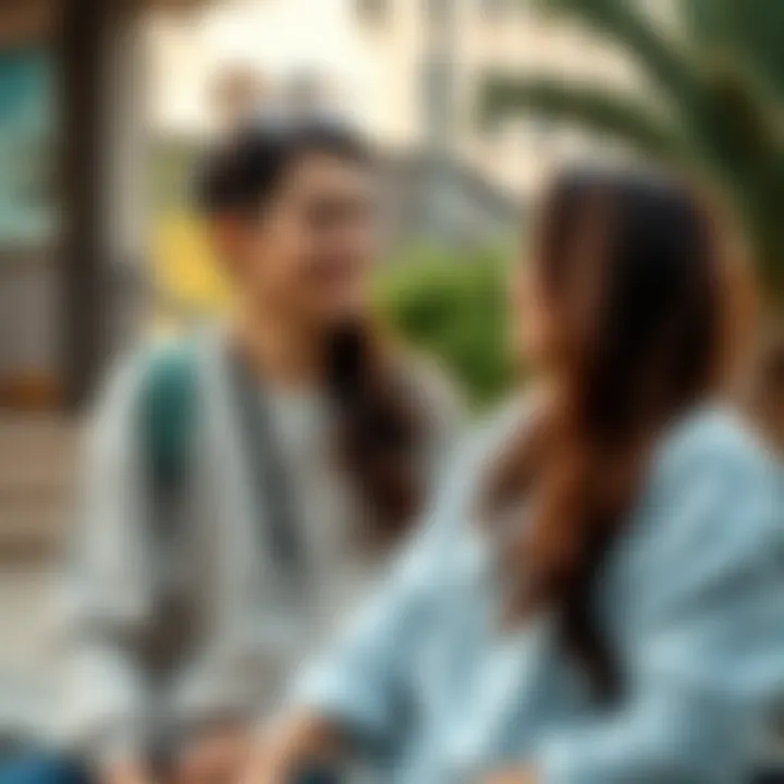 An Aquarius woman and a Gemini man enjoying a pleasant conversation outdoors, showcasing their strong connection and shared interests.
