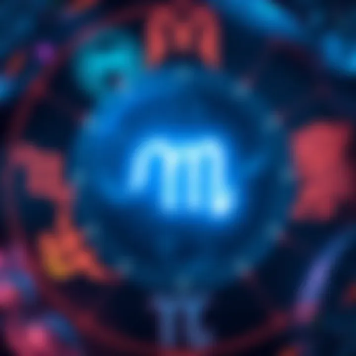 Illustration showing the Aquarius zodiac symbol surrounded by symbols of other zodiac signs, representing compatibility and connections.