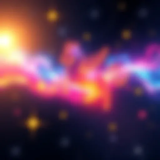 A bright illustration of the Aquarius symbol surrounded by stars and cosmic elements, representing the connection to zodiac signs.