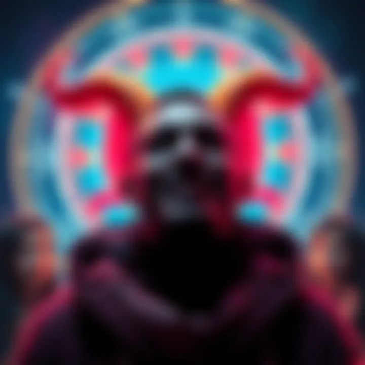 A person with an astrological Aries symbol in the background, showing strong emotions while connecting with others, reflecting emotional intelligence.