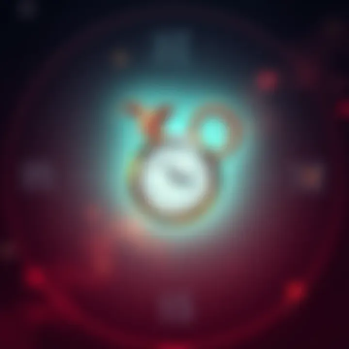 A playful illustration of an Aries symbol with a clock showing late arrival, representing funny birth timing stories
