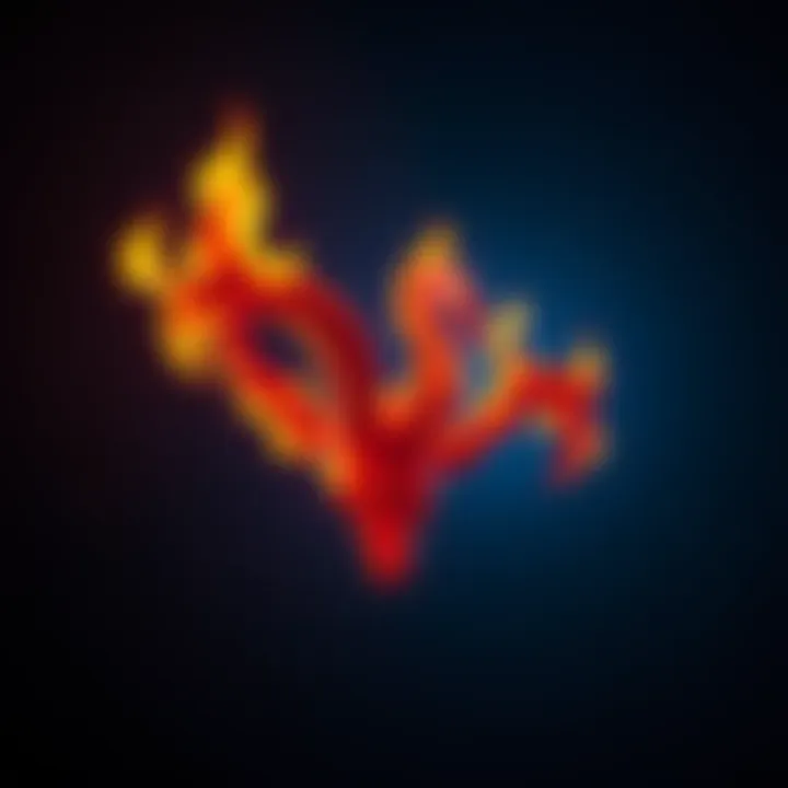 Aries Zodiac Symbol A stylized Aries zodiac symbol with flames representing passion and energy, set against a starry background.