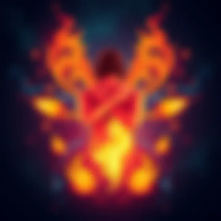 A vibrant graphic showing a person surrounded by fiery energy symbols, representing motivation and empowerment for 2025.
