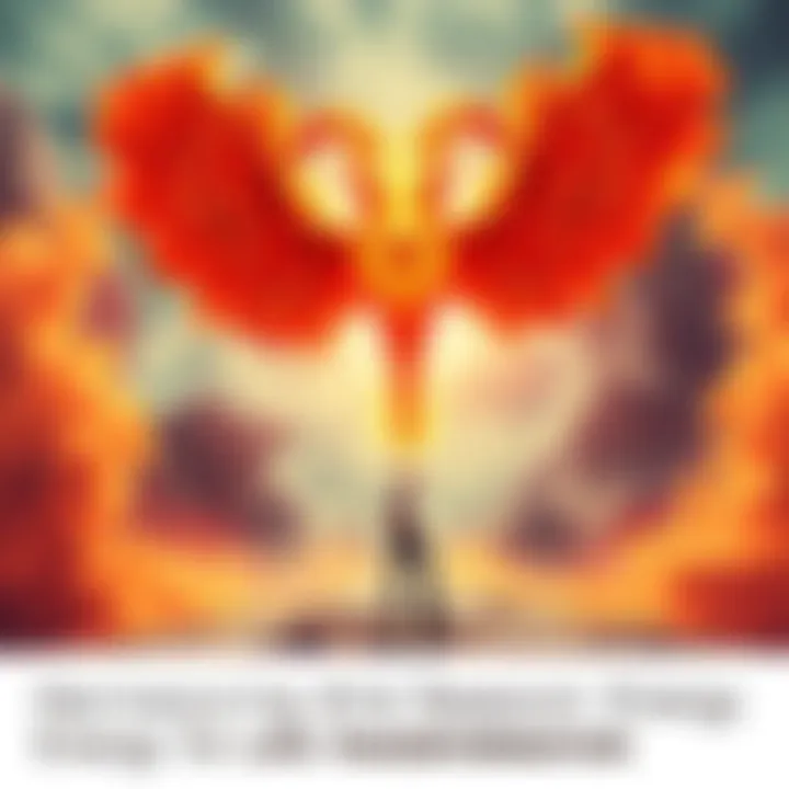 A vibrant scene depicting fiery Aries energy with a person confidently stepping forward, symbolizing motivation and change.