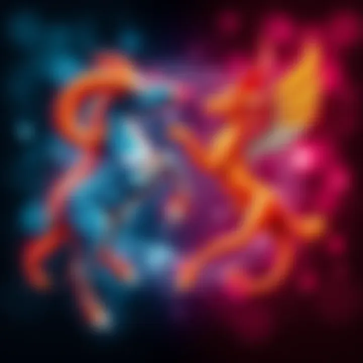 Aries and Gemini symbols with astrological elements, showing their vibrant connection in love and partnership.