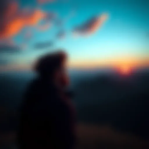 A confident Aries individual gazing at a distant horizon, symbolizing their search for deeper fulfillment beyond current achievements.