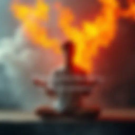 Aries Mars Energy A person meditating with flames around them, symbolizing control over anger and emotions
