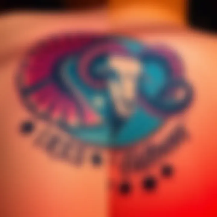 Aries Moon Tattoo Designs A collection of unique tattoo designs inspired by Aries Moon traits, featuring bold colors and symbols like rams and stars.