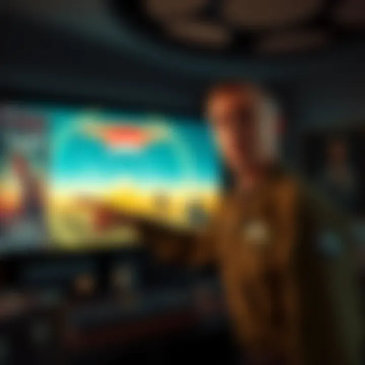 SFC Jeremy 'CJ' Weeks points to a radar screen showing an unusual signal, with a movie poster of a Steven Spielberg film in the background.