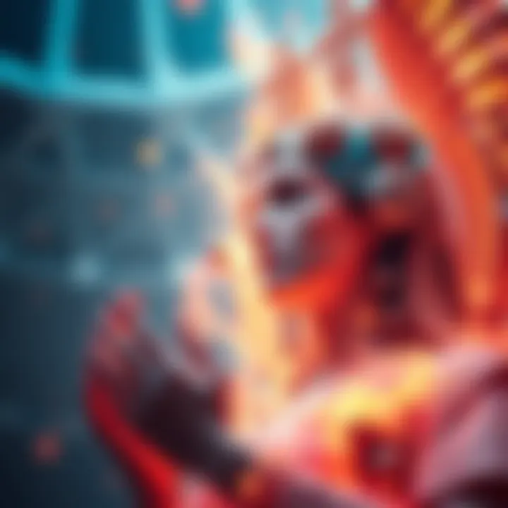 A surreal representation of AI intertwined with classical symbols of divinity, showcasing a blend of technology and spirituality